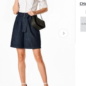 Wide-Leg Cotton Denim Belted Shorts Custom size M